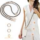 Aganmi Clip and Go Phone Strap Chain Crossbody Trendy Hands-Free Cross Body Cell Phone Lanyard for Women, Fashion Accessories Neck Chain for iPhone and Smartphone, Black Gold