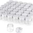 50 Pack,10ml Clear Glass Essential Oil Bottle,Empty Travel Glass Liquid Sample Vial Decorations Preservation Storage Vials Test Jars Container -1.18" W x 1.18" H