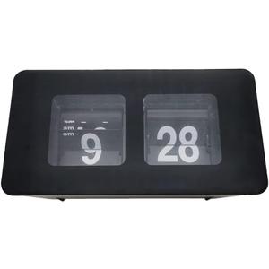 TourKing Auto Flip Clock Classic Retro Vintage Clock Digital Flip Down Clock Digital Number Alarm Clock Desk Clock Shelf Clock for Office Home Decoration (Black)