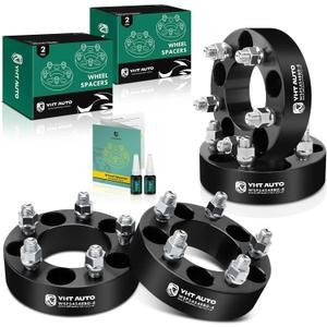 YHTAUTO 5x4.5 Hub Centric Wheel Spacers 1.5 Inch Fits Dodge, Chrysler, Ferrari, Maserati Models, Charger, Challenger, 300 Tire Spacers w/ M14x1.5 Studs, 82.5mm Hub Bore 5 Lug 4PCS Black Wheel Spacers