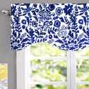 DriftAway Julia Lined Valance Double Layer Thermal Insulated Room Darkening Blackout Valances 3 Inch Rod Pocket Scalloped Edge Window Valance for Bathroom Living Room 52 Inch by 16 Inch Navy