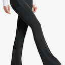 Baleaf Women's Flare Leggings with Zipper Pockets Crossover High Waist Bootcut Yoga Pants Tummy Control Bell Bottom Leggings