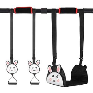 Rabbit Canvas Hanging Swing Seat with Adjustable Ropes, Secure Children's Swing Set, Indoor Doorway Gym Set for Kids, 110 lbs Capacity
