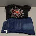 Boys Pullover Hoodie and Denim Jeans Outfits Set -2 Piece Spider Web Sweatshirt and Pants for Kids 9-10Y (51-54 IN), Black