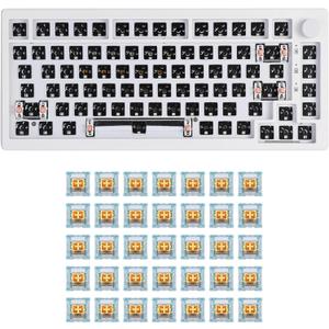 EPOMAKER Aura75 75% 3 Modes Mechanical Keyboard Kit with 35 pcs Sea Salt Silent Mechanical Switch