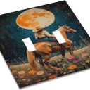 Decorative Art Light Switch Covers,2 Gang Toggle Rocker,Wall Plate,Switchplate Electrical Faceplate,Weastern Cowboy (Double Toggle/5x4.9 IN)