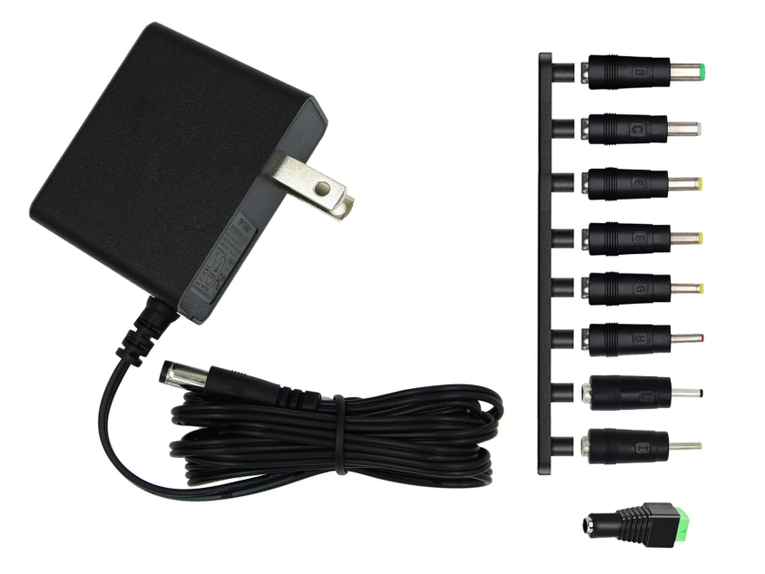 5V 1A Power Supply Adapter with Plug 5.5 x 2.1mm,TRYTHINK 5W AC/DC Charger AC 100V-240V to DC 5V Power Cord with 9 Jacks Plug for USB Hub TV Box Router Camera and More(1 Pack)