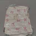 Makeup Bag for Women 3PCS Quilted Cotton Make Up Bag Travel Cosmetic Bag Large Makeup Bag Set Cute Bow Makeups Purse Organizer Floral Toiletry Pouch (White)