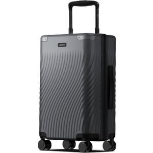 ECOHUB Hardside Expandable Carry On Luggage Sets, Recycled PC 20/24" Rolling Luggage Airline Approved with Spinner Wheels & TSA Lock, Lightweight Hardshell Travel Suitcase, 20+24 inch Carry-on Black
