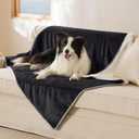 Bedsure Cat Blanket for Indoor Cats - Waterproof Calming Cat Blankets for Couch Bed Protection, Sherpa Fleece Pet Blanket, Soft Plush Reversible Throw Furniture Protector, 60"x50", Black