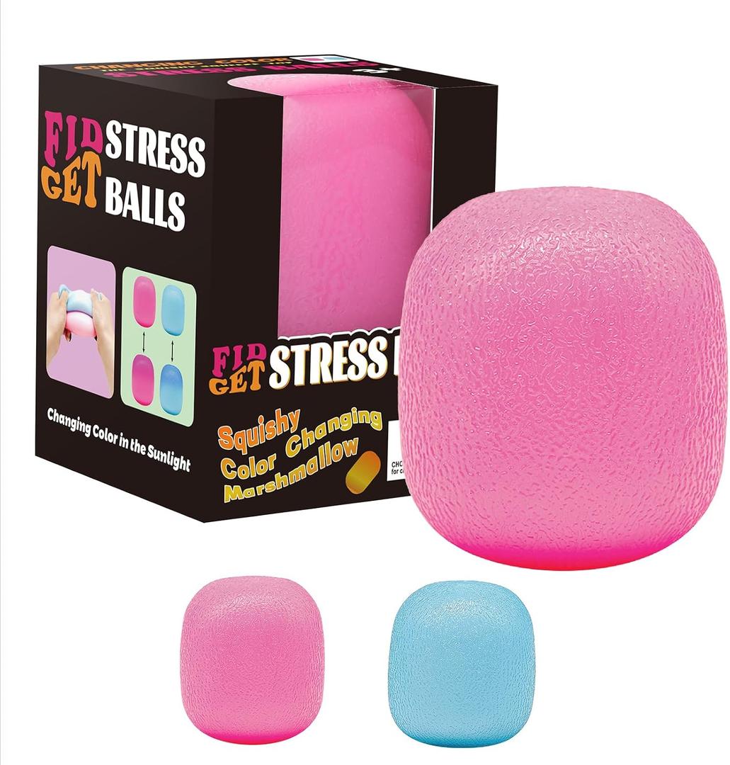 Fidget Toys Squishy Drop, Stress Cube Squishies Anxiety Stress Relief, Ice Squishy Stress Cube-Drop Malt Sugar Balls, Sensory Ball for Kids with Autism (Pink Dough Ball, 1)