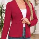 AGSEEM Full Lining Sweater Blazers for Women Long Sleeve Work Office Suit Jackets Blazer (Red, M)