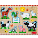 Melissa & Doug Farm Animals Sound Puzzle - Wooden Peg Puzzle with Sound Effects (8 pcs), Pack of 2