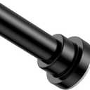 Shower Curtain Rod 30-64 Inch,0.87"Diameter Adjustable Spring Tension Curtain Rods No Drill,Matte Black Shower Tension Rod for Bathroom,Room Divider,Window,Anti-Rust Non-Slip 1-Pack