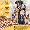 ASMPET Dog Treats Chews, Chicken & Duck Wrapped Rawhide Sticks (20 pcs, 10.6 oz, 5 inch)