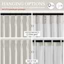 100% Blackout Linen 96 Inch Curtains 2 Panel Set for Bedroom, Modern Pinch Pleated Natural Linen Off Beige White Insulated Heavy Curtain 40 x 96 Inches Length Sliding Glass Door Room Darkening Drapes
