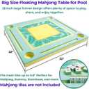 Floating Mahjong Table for Pool, Swimming Pool and Hot Tub Float Board for Mahjong, Pools Game Tray for Mahjong, Card Games, Scrabble, Dominoes & Poker, Floating Mahjong Table, 31.5 inches x 31.5 inches x 2inches