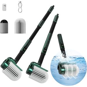Minthouz Electric Spin Scrubber - 74W High Power, Dual Speed Rotation (350-450 RPM), Extendable 42-Inch Pole, Digital Battery Display, Multi-Purpose Brushes for Home & Outdoor Use