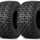 (2 Pack) 13x6.50-6 Lawn Mower Tubeless Tire, 13x6.5-6 for Tractor Riding Lawnmowers, 4 Ply, Turf-V Pattern (13x6.50-6 Turf-V)