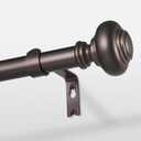 Bronze Curtain Rods for Windows 48 to 84 Inch, Decorative Heavy Duty Single-Side Adjustable 1'' Antique Brown Curtain Rod, Vintage Rustic Metal Drapery Pole for Farmhouse Bedroom Living Room