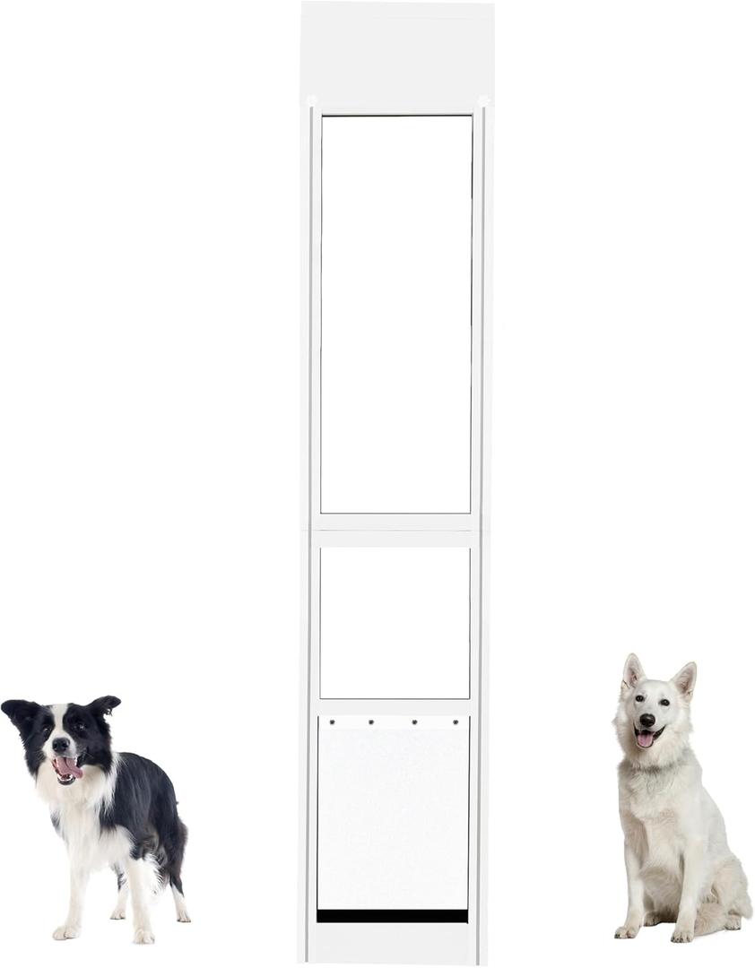 Large Dog Door for Sliding Glass Door,Doggy Door for Sliding Doors, Adjustable Height 75.2 to 80.51 Pet Door for Patio Slider,Sliding Glass Dog Door