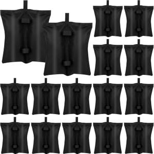 16 Pack 400 LBS Canopy Weight Bags for Canopy Tent Heavy Duty Leg Canopy Weight Sand Bags Black Canopy Support Frame Fixed Sandbag Windproof Sandbag for Patio Umbrella Base Sun Shelter