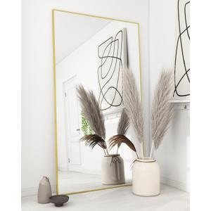 Koonmi 71"x30" Floor Mirror Full Length, Bedroom Floor Body Mirror with Stand, Large Gold Mirror, Leaning, Standing or Hanging Horizontally/Vertically