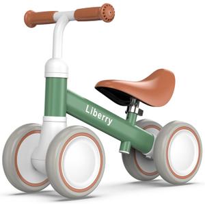 Liberry Baby Balance Bike for 1 Year Old Boys, 4 Wheels Toddler Balance Bike with Adjustable Seat, 12-24 Months Infant's First Birthday Gift (Green)