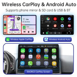 Portable Touch Screen with Apple CarPlay & Android Auto, Wireless Portable Stereo with Navigation/Voice Control/Airplay, Car Play Screen for Van Pickup Truck SUV
