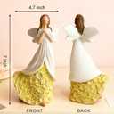 Sunflower Figurine Gifts for Women, Encouragement Memorial Bereavement Angel Sculpture from Mom to Daughter, Birthday Art Angels Statue Decoration (Willowy Pray White)