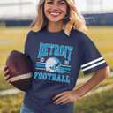 Football Shirts for Women Game Day Tshirt Football Team Fans Gift Tees Sport Season Short Sleeve Tops (M)