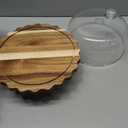 Acacia Wood Cake Stand with Acrylic Lid 12" 6-in-1 Dessert Table Display Holder Set for Birthday Wedding Party Kitchen Multi-purpose Serving Tray for Cheese, Salad, Chips, Fruit, Cake