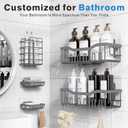 EUDELE 5-Pack Rustproof Stainless Steel Shower Caddy No Drill Adhesive Bathroom Organizer with Large Capacity, Spacious Shower Shelves for Inside Shower, Kitchen & Home Decor Storage-XL Size