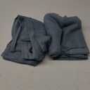 HOMEIDEAS Stone Blue Linen Sheer Curtains, 96 Inches Long 2 Panels Textured Semi Sheer Curtains Farmhouse Privacy Window Drapes for Bedroom Living Room