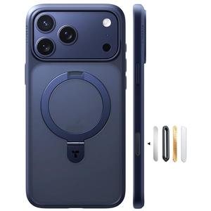 TORRAS Magnetic Ostand for iPhone 17 Pro Max Case, [Military Grade Protection] [Fit for MagSafe] [Built in Kickstand] [Camera Control Button] Translucent Slim Back Soft Edge, Deep Blue