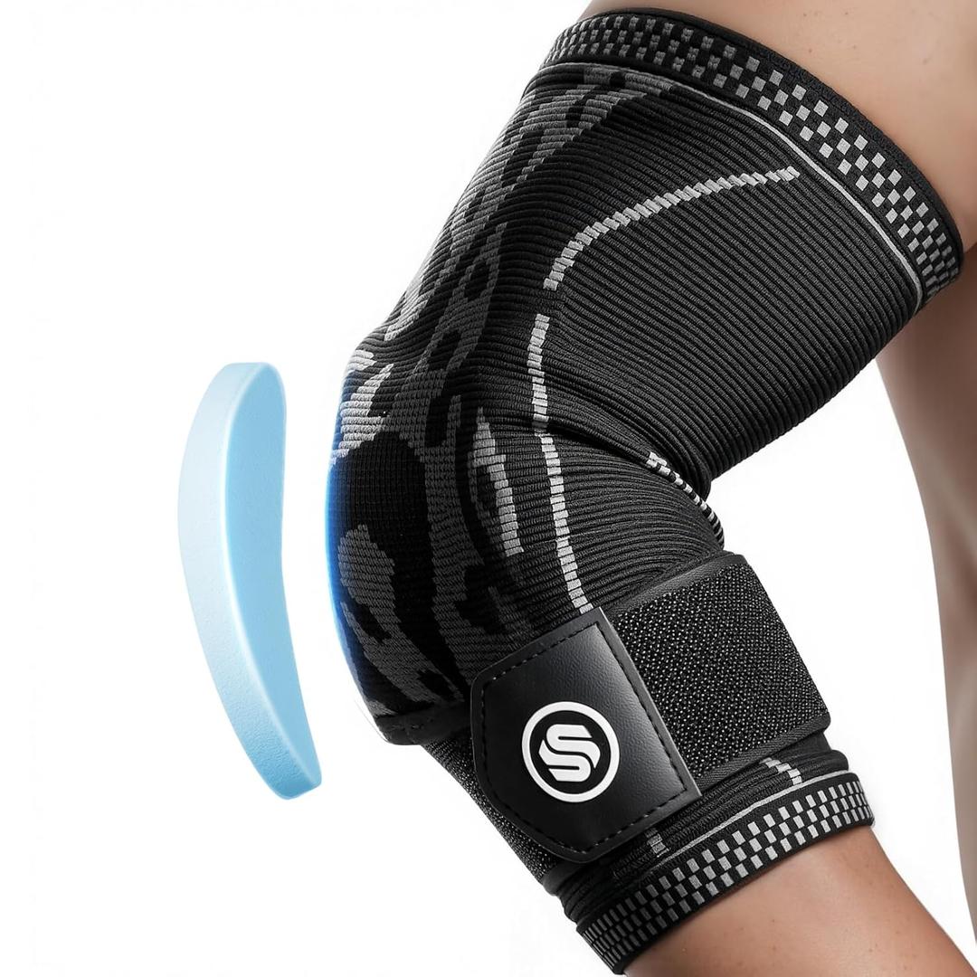 Elbow Compression Sleeve for Tendonitis, Bursitis Elbow Pad Brace  Elbow Brace with Side Springs & Foam Padding for Olecranon Joint Pain, Arthritis, Bursa Protection, Men & Women(Black, Small)