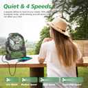 Portable Fan Rechargeable, 25400mAh Cordless Battery Powered Fan with LED Lantern, USB C Battery Operated for Travel Bedroom Home Camping Tent Office Beach Desk Fishing Table (Army Green)