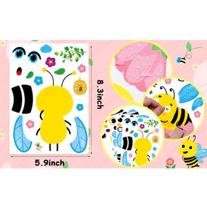 Make Your Own Honey Bee Stickers 36 Pack Spring Summer Make A Face DIY Stickers for Bee Mine Bumble Bees Party Favors Gifts Creativity Crafts Fairy for Baby Shower Birthday School Rewards