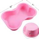 HINMAY Dog Birthday Cake Mold Silicone Bone Shape Cake Pan with Decorating Pen (Pink, 10")