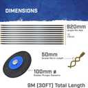 Faithfull FAIDRSET12 Drain Rod Set 9M (30ft) 10 x Rods, Plunger, Worm. Brass Rod Commectors, 10 x 920mm