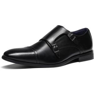Bruno Marc Men's Dress Loafer Shoes Monk Strap Slip On Loafers (6.5 Wide, 2/Black)