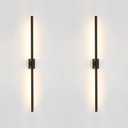 Only Suitable for Small Junction Box Set of 2 Dimmable Hardwired Linear Black LED Wall Sconce Narrow Small Base 40 Inch Vanity Wall Light for Living Room Bedroom (2 Pack, 40'', Black, Dimmable)