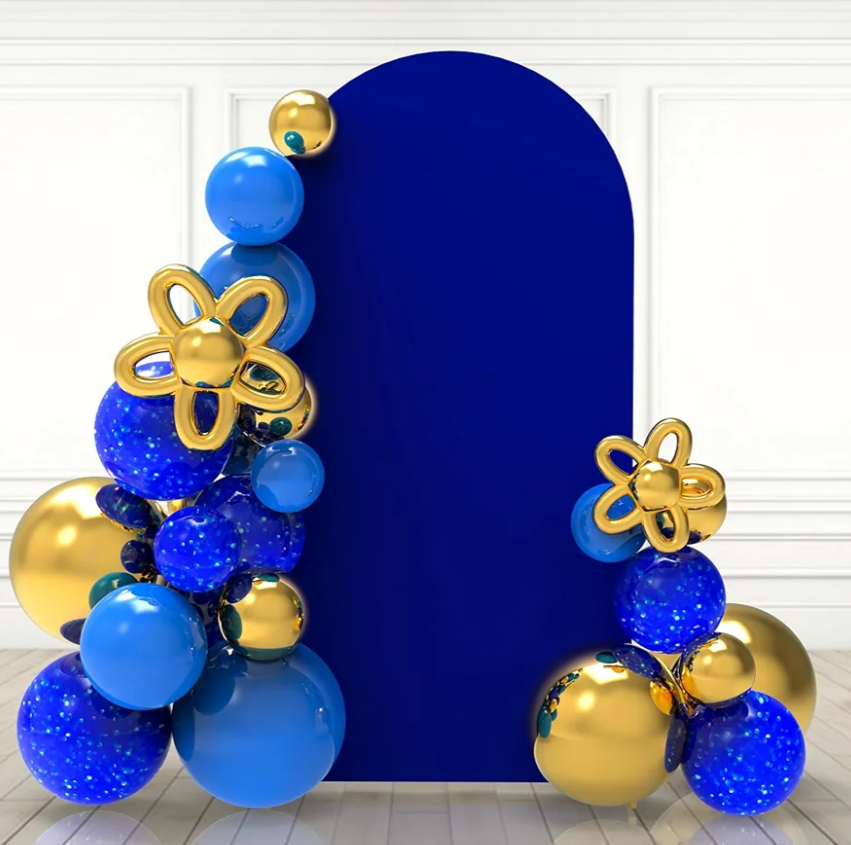 Wokceer Wedding Arch Backdrop Cover 7.2FT Spandex Fitted Wedding Arch Stand Covers Round Top Chiara Backdrop Stands Cover for Birthday Party Ceremony Banquet Decoration Royal Blue