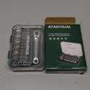 STARTRUAL 31-Piece Low Profile Ratchet Wrench, Right Angle Screwdriver, Pass Through Socket, 1/4" Mini Ratchet Set, 90 Degree Offset Ratcheting Screwdriver for Tight Spaces