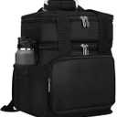 Insulated Lunch Bag, Lunch Box for Men, Double Deck Reusable Lunch Bag for Work Outdoor Picnic Day Trips - Heavy Duty Leakproof Cooler Bag Organizer for Adults(Black, 18L)