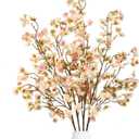 Sggvecsy Artificial Cherry Blossom Flowers 4 Pcs Faux Cherry Blossom Stems Faux Silk Cherry Blossom Branches 41 Fake Flowers Long Stems for Vase Arrangements Home Wedding Table Decor (Champagne)