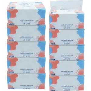 Small Soft Facial Tissues, Toilet Paper, Disposable Facial Napkins, Bag Cover NOT In Box, Material Wood Pulp Fiber NOT COTTON, 4-Ply, 8 Packs, 380 Sheets per Pack