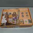 Family Handprint & Hand Casting Kit DIY Craft Keepsake with Wooden Frame, Non-Toxic Paints, Baby Footprint Kit Perfect Gifts for Grandparents, New Parents & Families (White, 4 Transparent Sheets)