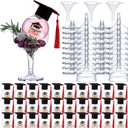 30 Set Graduation Party Favor Refillable Plastic Ball Decorations with Mini Caps & Cup Ornaments Congrats Grad Hanging Decor for Class of 2026(Red)