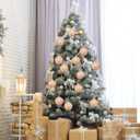 24 Pack Velvet Christmas Ball Ornaments 60mm/ 2.36'' Bow Christmas Tree Decorations Xmas Ornaments for Tree Home Coquette Room Birthday Party Front Door Wedding Holiday Decor (Brown)